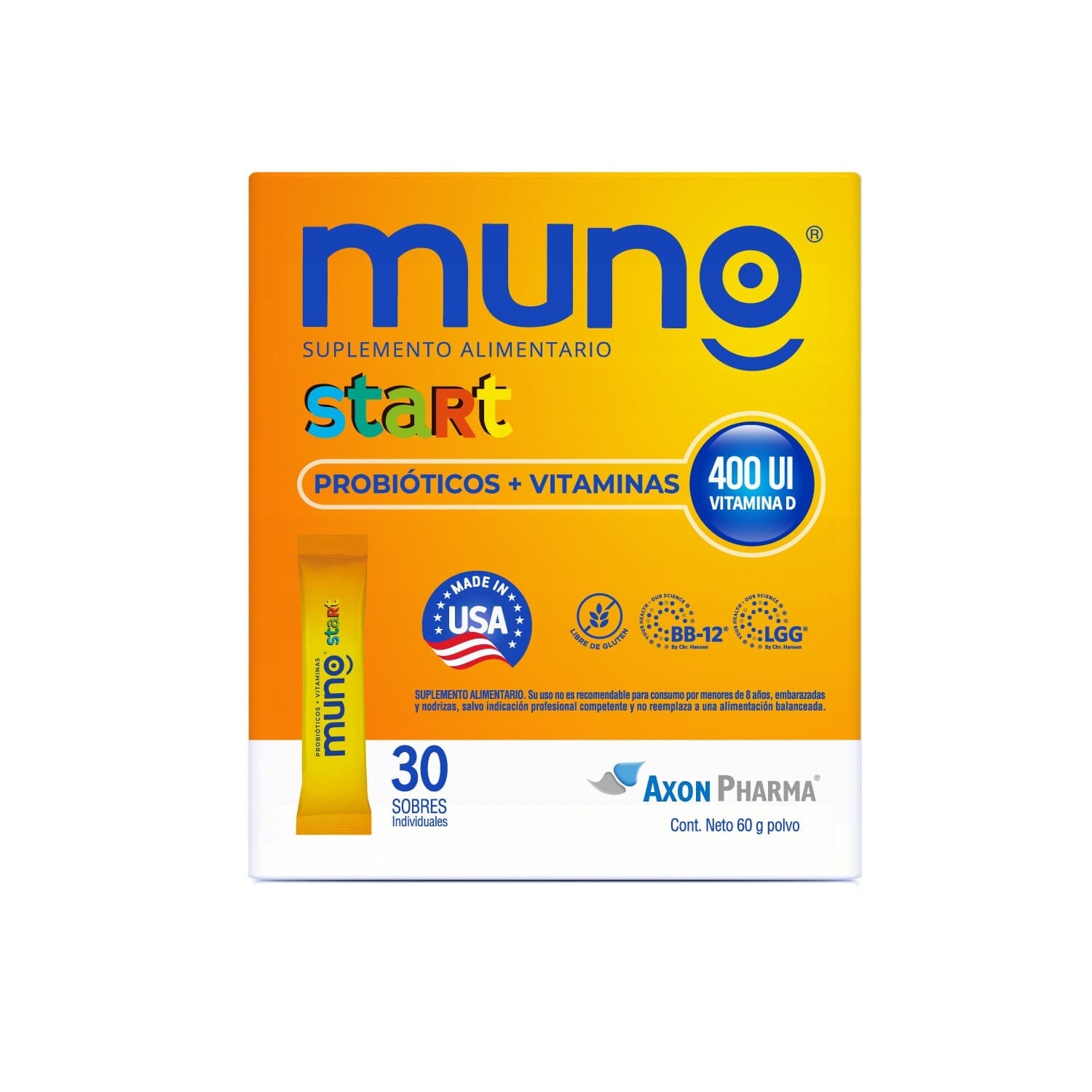 Muno "Start" Probióticos x 30 sobres Farmex-Pluxee-Persistente